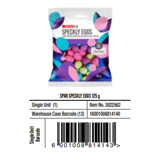 SPAR SPECKLED EGGS 125Gx12 (RF)